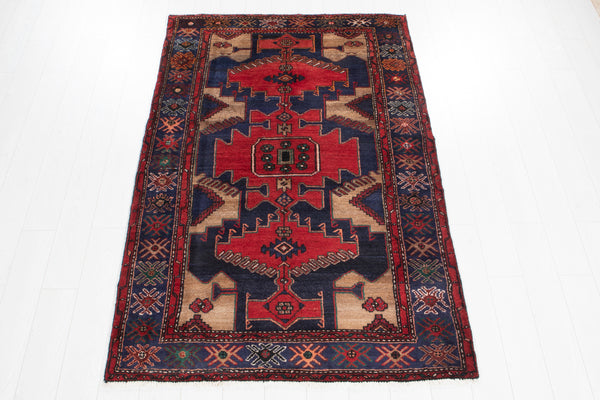 6' 9" x 4' 4" Excellent Hand-Knotted Vintage Soft Tribal Rug - Yasi & Fara 