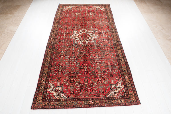 11' 1" x 5' 6" Excellent Hand-Knotted Soft Red Tribal Area Rug - Yasi & Fara 