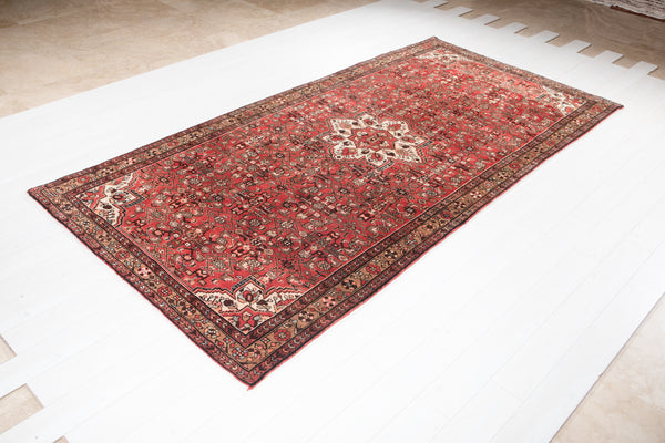 11' 1" x 5' 6" Excellent Hand-Knotted Soft Red Tribal Area Rug - Yasi & Fara 
