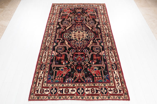 9' 8" x 5' 2" Excellent Hand-Knotted Vintage Tribal Area Rug - Yasi & Fara 