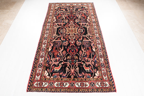 10' 10" x 5' 5" Excellent Hand-Knotted Antique Soft Tribal Area Rug - Yasi & Fara 