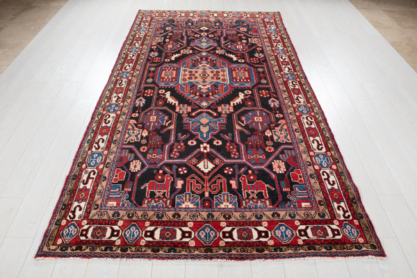 10' 4" x 5' 2" Excellent Hand-Knotted Vintage Collectible Tribal Rug - Yasi & Fara 