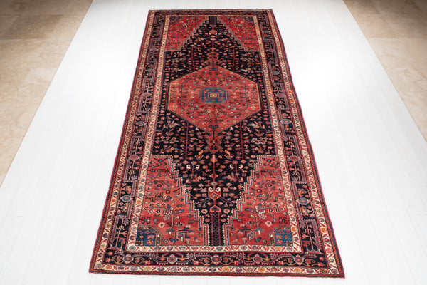 11' 3" x 5' 3" Excellent Hand-Knotted Vintage Geometric Collectible Tribal Rug - Yasi & Fara 