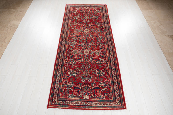 10' 10" x 4' 2" Excellent Hand-Knotted Vintage Wide Tribal Runner Rug - Yasi & Fara 