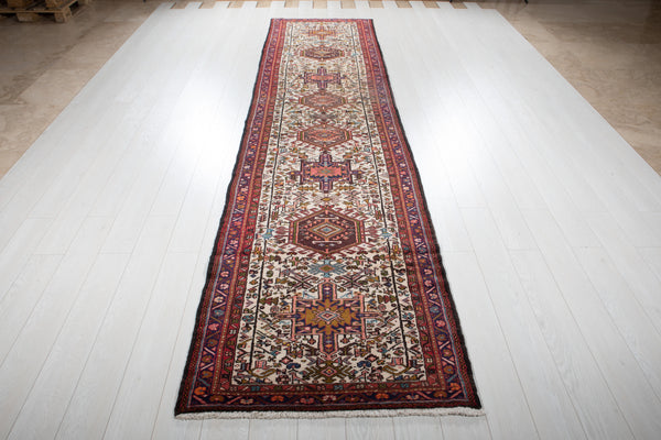 13' x 3' 1" Excellent Hand-Knotted Antique Collectible Tribal Runner Rug - Yasi & Fara 