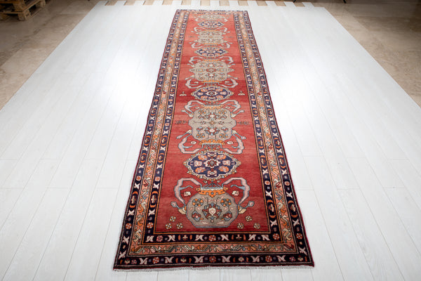 12' 8" x 3' 3" Excellent Hand-Knotted Vintage Collectible Tribal Runner Rug - Yasi & Fara 