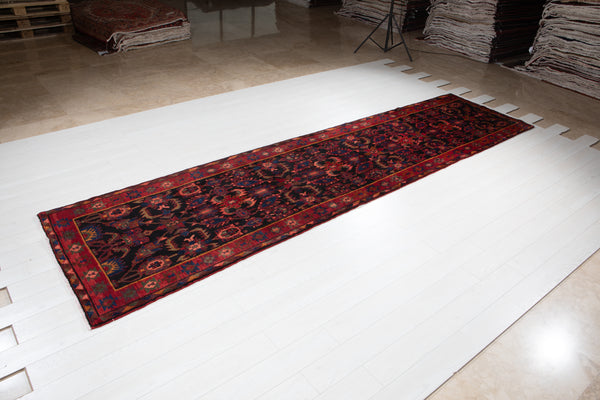 13' 10" x 3' 5" Excellent Hand-Knotted Antique Collectible Tribal Runner Rug - Yasi & Fara 