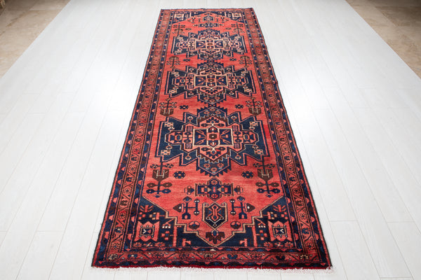 10' 1" x 3' 6" Excellent Hand-Knotted Vintage Tribal Runner Rug - Yasi & Fara 