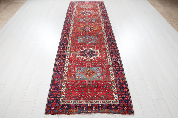 10' 8" x 3' 2" Excellent Hand-Knotted Antique Collectible Tribal Runner Rug - Yasi & Fara 