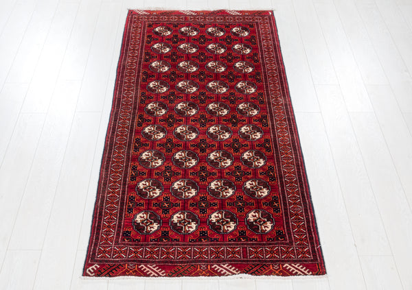 7' x 3' 2" Excellent Hand-Knotted Vintage Tribal Rug - Yasi & Fara 