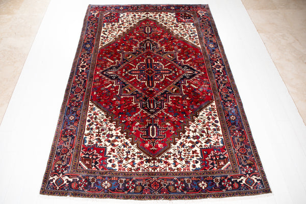 9' 10" x 6' 5" Excellent Hand-Knotted Vintage Tribal Rug - Yasi & Fara 