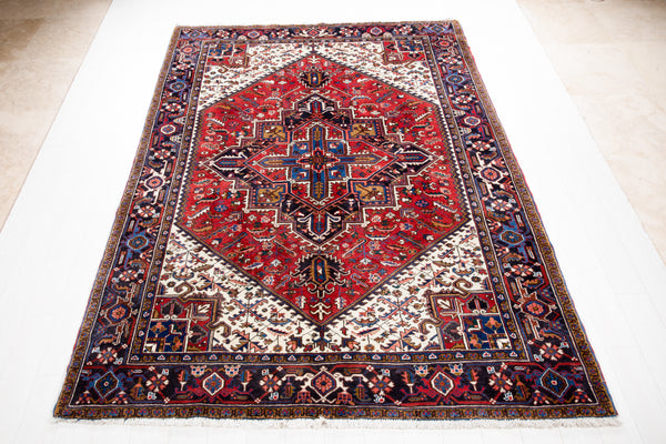 9' 8" x 7' Excellent Hand-Knotted Vintage Tribal Rug - Yasi & Fara 