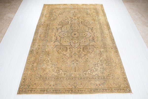 9' 6" x 6' 5" Excellent Hand-Knotted Antique Earth Tone Area Rug - Yasi & Fara 