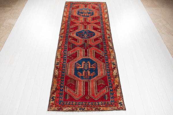 10' 8" x 3' 10" Excellent Hand-Knotted Collectible Antique Wide Tribal Runner Rug - Yasi & Fara 