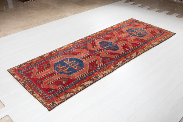 10' 8" x 3' 10" Excellent Hand-Knotted Collectible Antique Wide Tribal Runner Rug - Yasi & Fara 