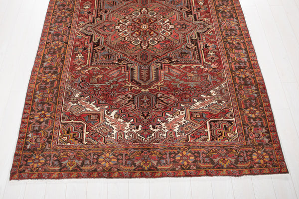 9' 4" x 6' 7" Excellent Hand-Knotted Antique Collectible Geometric Tribal Area Rug - Yasi & Fara 