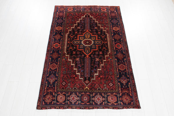 6' 6" x 4' Excellent Hand-Knotted Vintage Geometric Collectible Tribal Rug - Yasi & Fara 