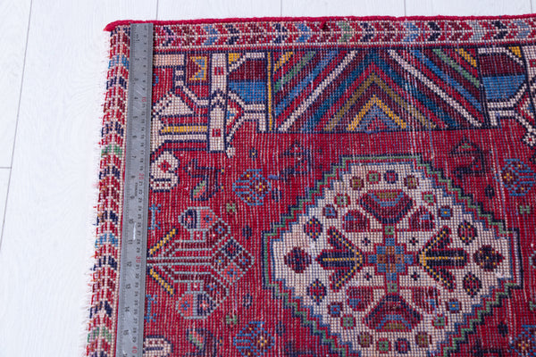  2'x 2' Pair Of Hand-Knotted Vintage Tribal Mini Rugs, , Boho Rug Discount by Yasi & Fara, Boho Rug Discount by Yasi & Fara