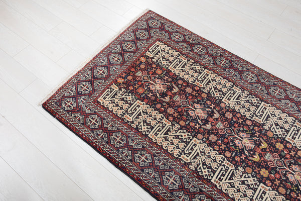 6' 4" x 3' 4" Excellent Hand-Knotted Extra Fine Tribal Rug - Yasi & Fara 