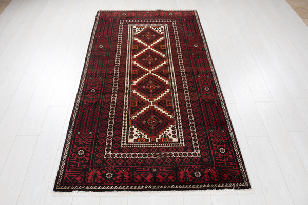 6' 8" x 3' 6" Excellent Hand-Knotted Vintage Fine Tribal Rug - Yasi & Fara 