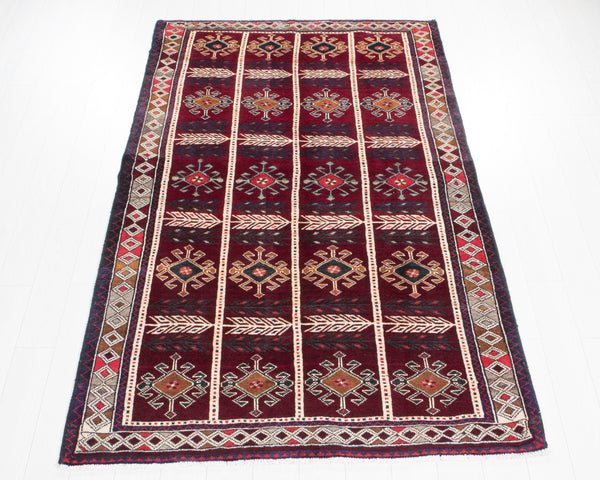 7' 11" x 5' 1" Excellent Hand-Knotted Vintage Soft Tribal Rug - Yasi & Fara 