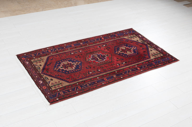 6' 5" x 3' 5" Excellent Hand-Knotted Vintage Soft Tribal Rug