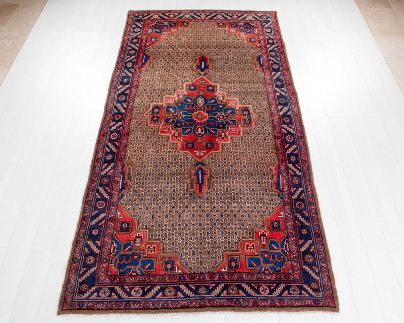 10' 7" x 5' 2" Excellent Hand-Knotted Vintage Collectible Brown Tribal Rug - Yasi & Fara 