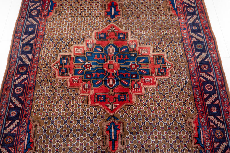 10' 7" x 5' 2" Excellent Hand-Knotted Vintage Collectible Brown Tribal Rug - Yasi & Fara 