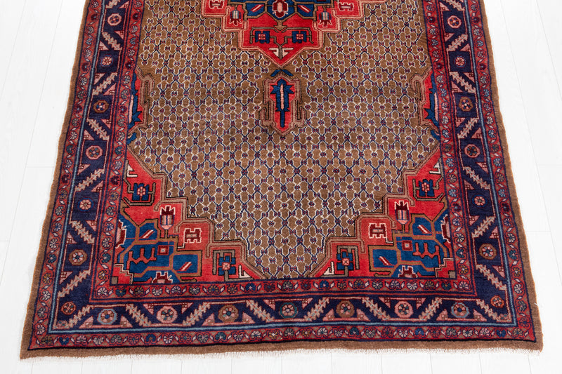 10' 7" x 5' 2" Excellent Hand-Knotted Vintage Collectible Brown Tribal Rug - Yasi & Fara 