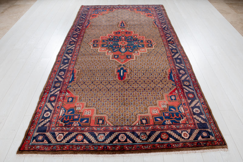 10' 7" x 5' 2" Excellent Hand-Knotted Vintage Collectible Brown Tribal Rug - Yasi & Fara 