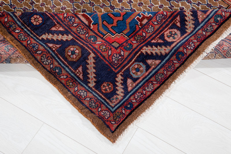 10' 7" x 5' 2" Excellent Hand-Knotted Vintage Collectible Brown Tribal Rug - Yasi & Fara 