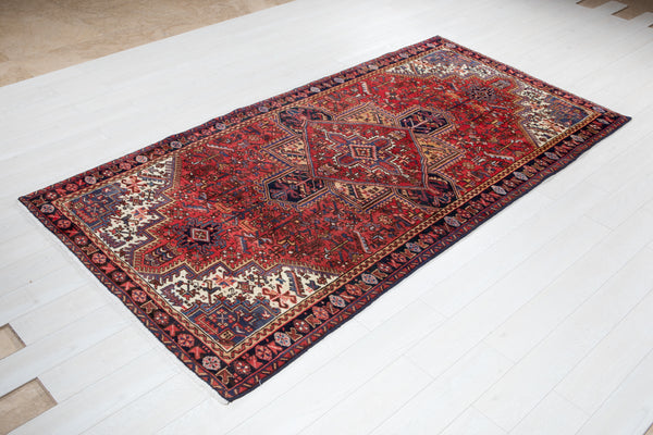 9' 3" x 4' 9" Excellent Hand-Knotted Antique Collectible Geometric Tribal Rug - Yasi & Fara 