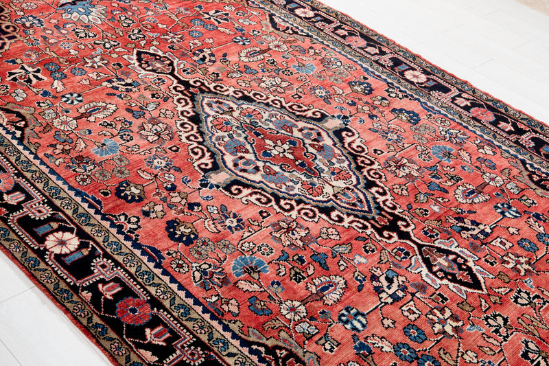 11' 4" x 5' 9" Excellent Hand-Knotted Vintage Soft Red Tribal Rug - Yasi & Fara 
