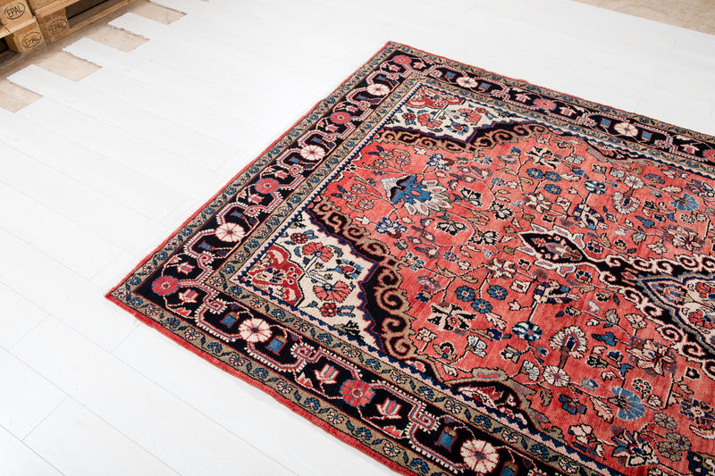11' 4" x 5' 9" Excellent Hand-Knotted Vintage Soft Red Tribal Rug - Yasi & Fara 