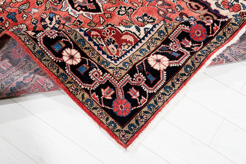 11' 4" x 5' 9" Excellent Hand-Knotted Vintage Soft Red Tribal Rug - Yasi & Fara 