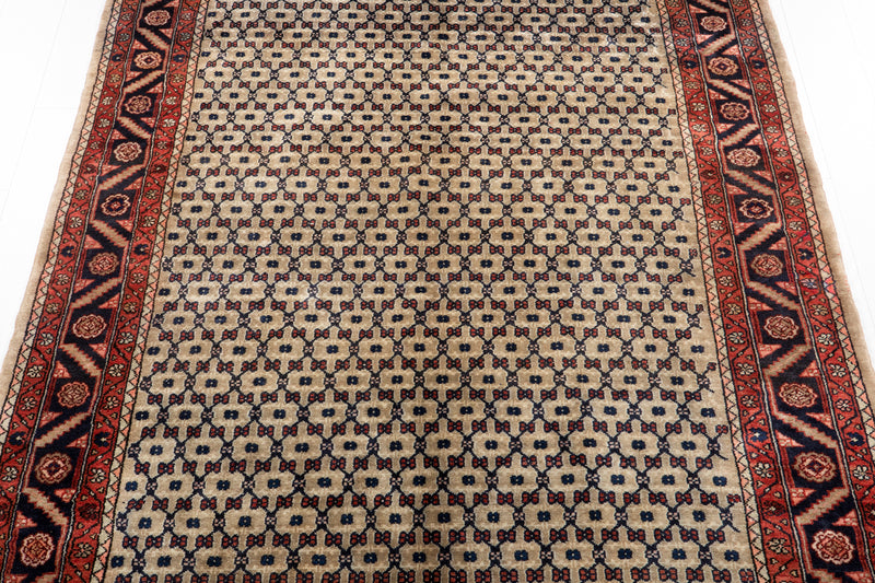 9' 4" x 5' 4" Excellent Hand-Knotted Vintage Brown Soft Tribal Rug - Yasi & Fara 