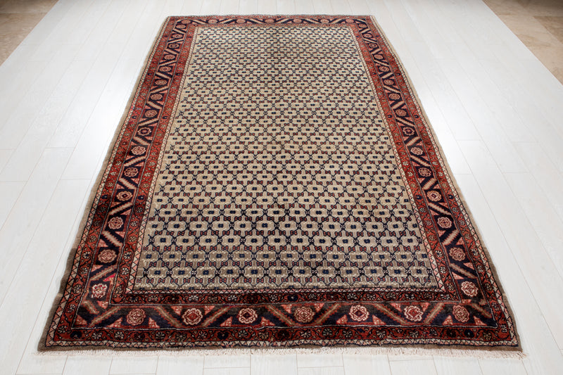 9' 4" x 5' 4" Excellent Hand-Knotted Vintage Brown Soft Tribal Rug - Yasi & Fara 