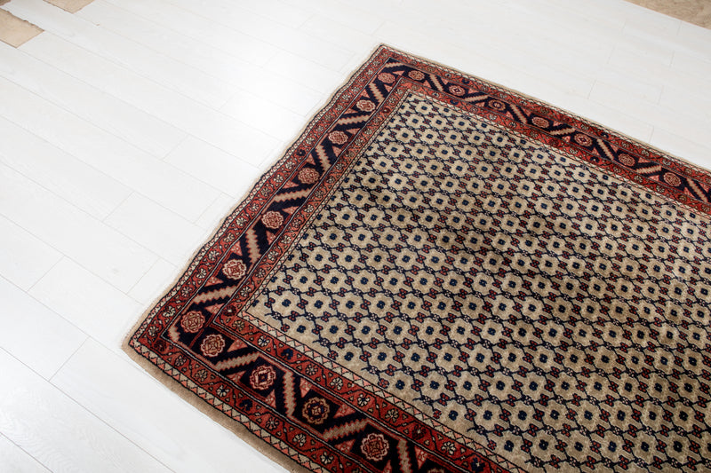 9' 4" x 5' 4" Excellent Hand-Knotted Vintage Brown Soft Tribal Rug - Yasi & Fara 