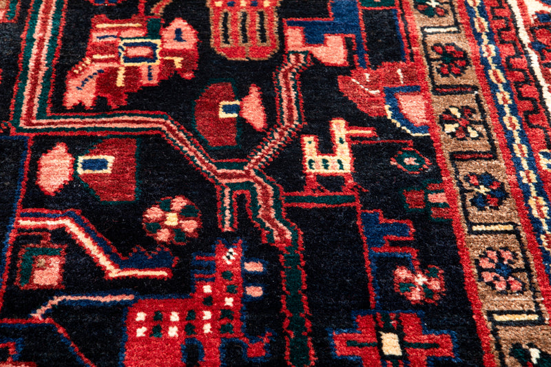 10' x 4' 7" Excellent Hand-Knotted Vintage Collectible Tribal Rug - Yasi & Fara 