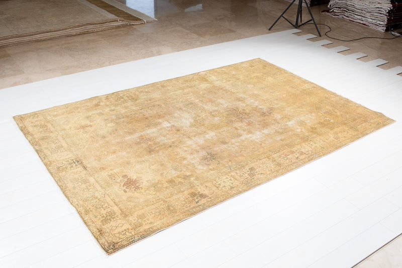 9' 8" x 6' 4" Excellent Hand-Knotted Antique Faded Large Area Rug - Yasi & Fara 