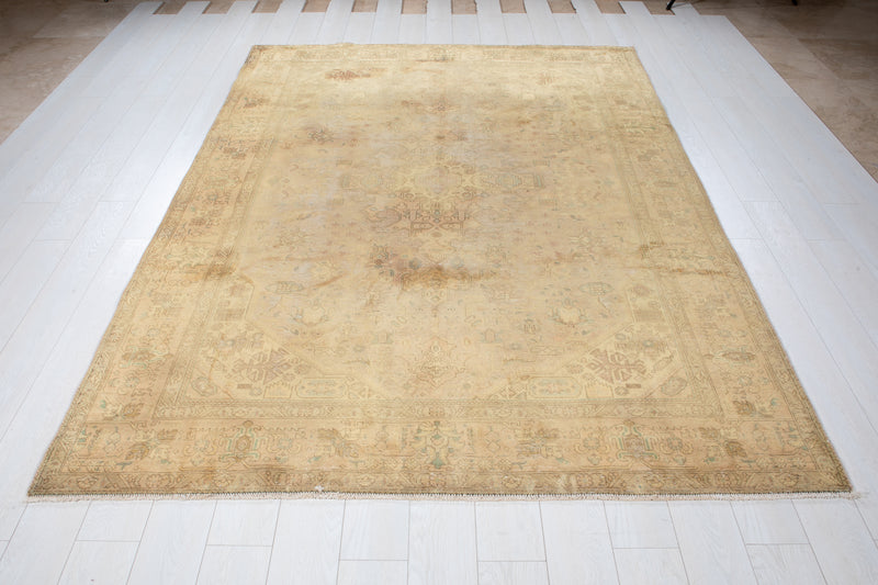 9' 8" x 6' 4" Excellent Hand-Knotted Antique Faded Large Area Rug - Yasi & Fara 