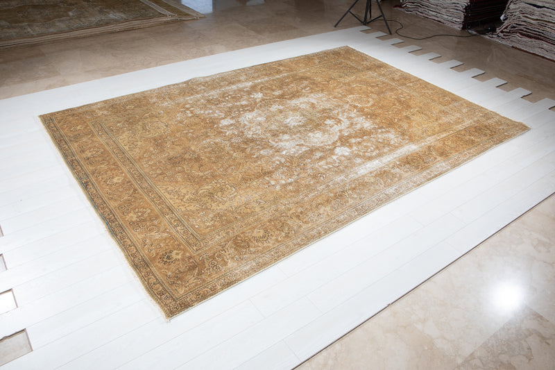 11' 5" x 7' 10" Excellent Hand-Knotted Antique Faded Large Area Rug - Yasi & Fara 
