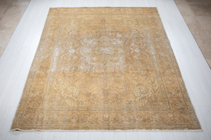 11' 5" x 7' 10" Excellent Hand-Knotted Antique Faded Large Area Rug - Yasi & Fara 