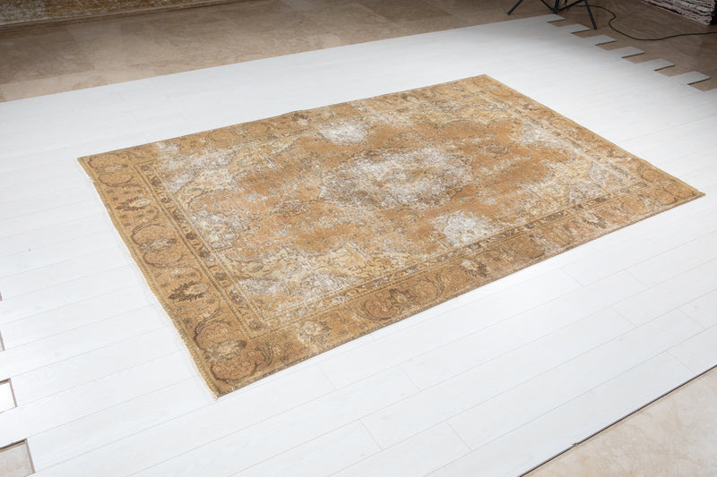 9' 1" x 5' 11" Excellent Hand-Knotted Antique Neutral Large Area Rug - Yasi & Fara 