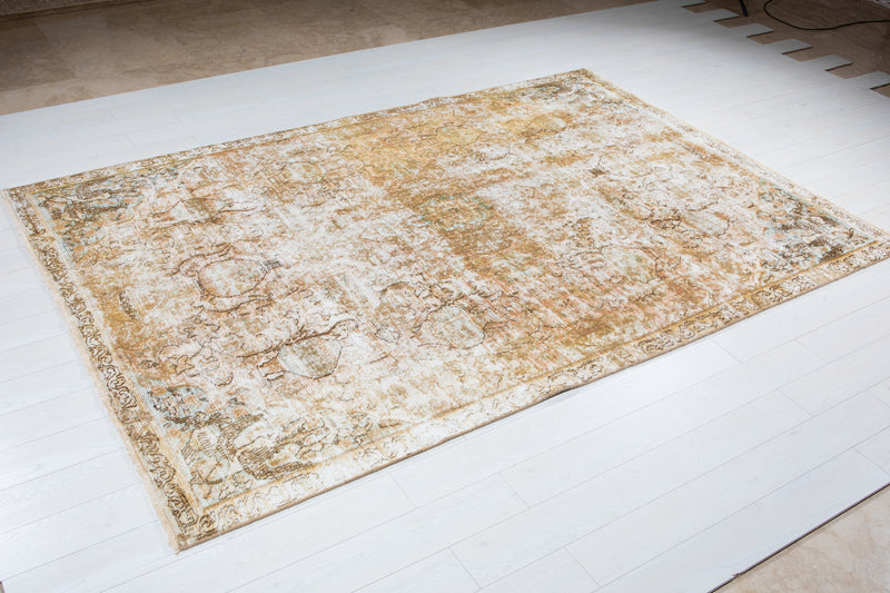 9' 7" x 6' 7" Excellent Hand-Knotted Antique Faded Large Area Rug - Yasi & Fara 