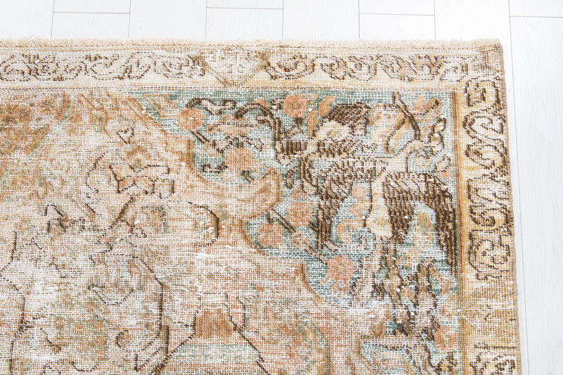 9' 7" x 6' 7" Excellent Hand-Knotted Antique Faded Large Area Rug - Yasi & Fara 