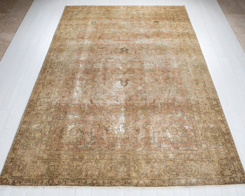 10' 6" x 7' 3" Excellent Hand-Knotted Antique Neutral Area Rug - Yasi & Fara 