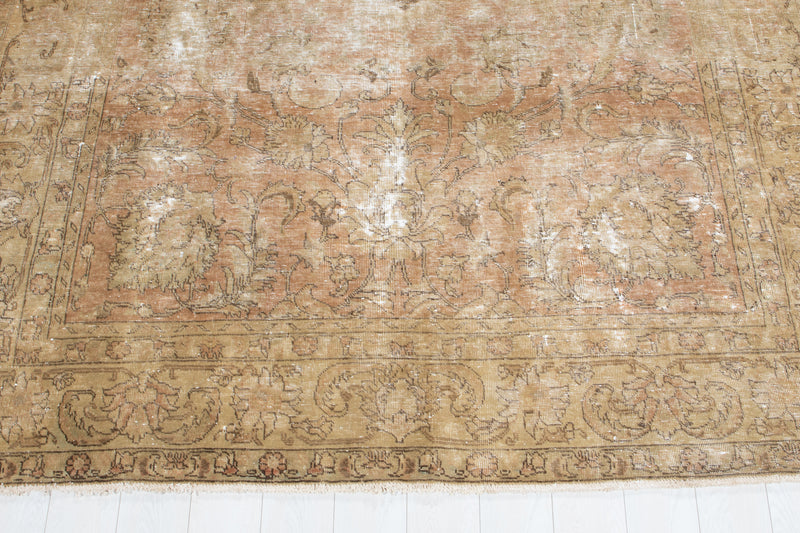 10' 6" x 7' 3" Excellent Hand-Knotted Antique Neutral Area Rug - Yasi & Fara 