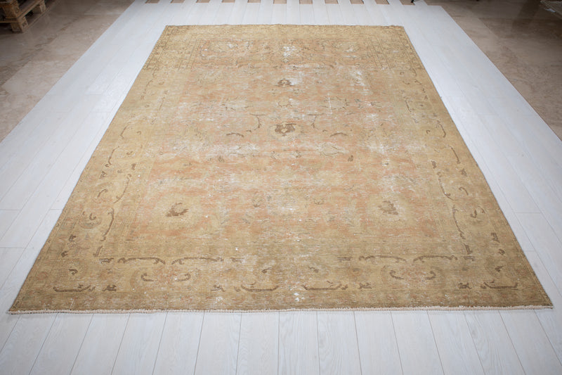 10' 6" x 7' 3" Excellent Hand-Knotted Antique Neutral Area Rug - Yasi & Fara 