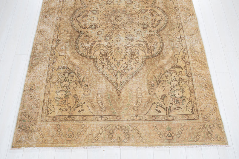 9' 5" x 6' 3" Excellent Hand-Knotted Antique Faded Large Area Rug - Yasi & Fara 